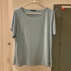 Tahari Mint Sleeve Cutout Top